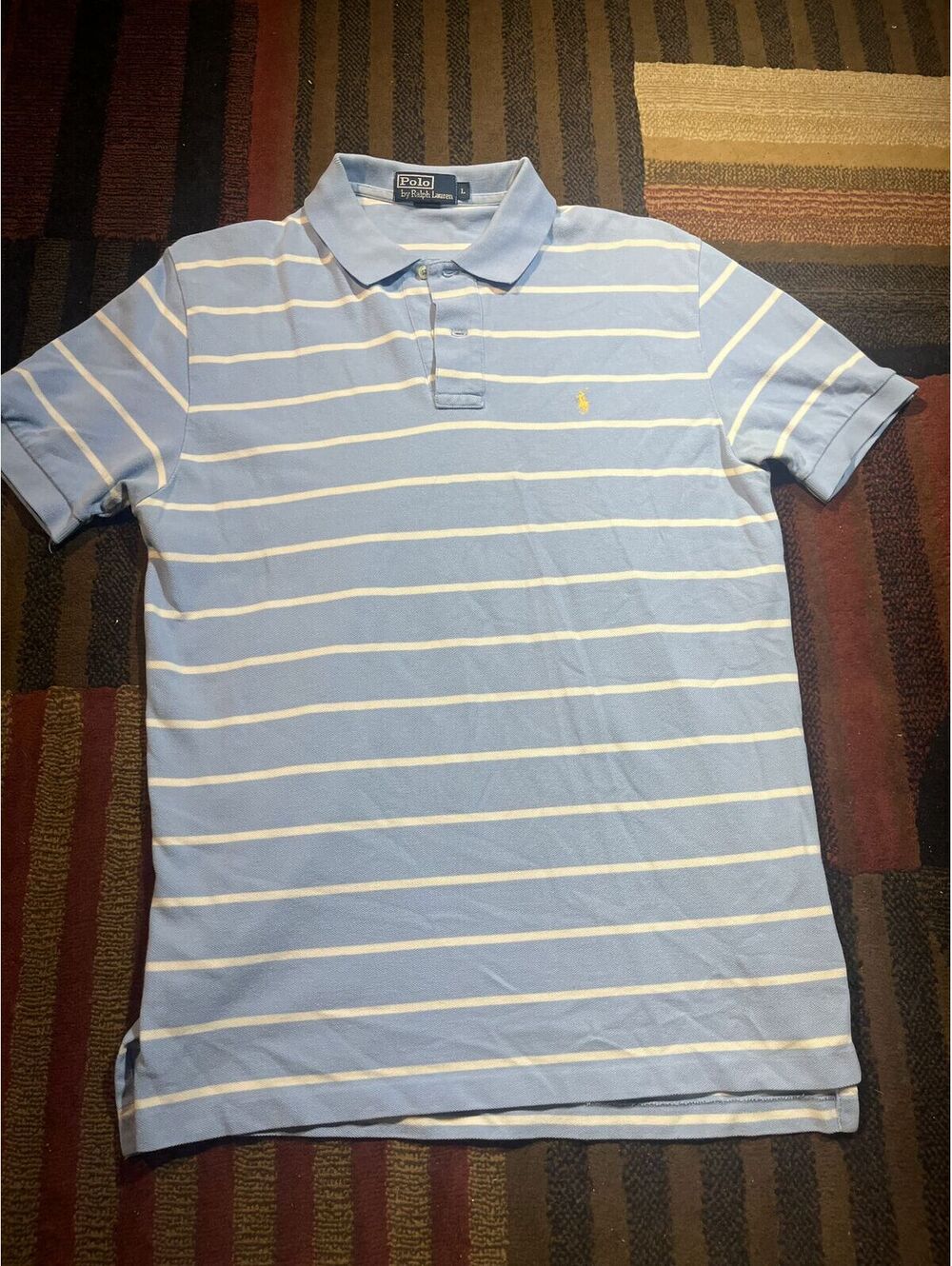 Polo Ralph Lauren Polo Shirt Large Light Blue Yellow
